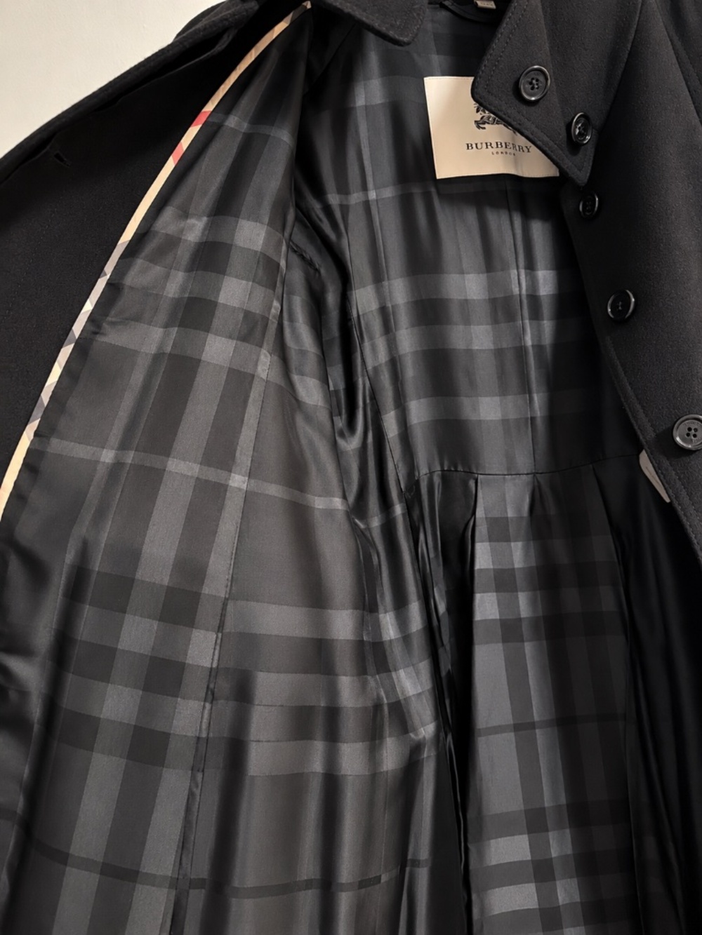 BURBERRY London Black Wool Cashmere Tailored Coat US 10 - Picture 4 of 10
